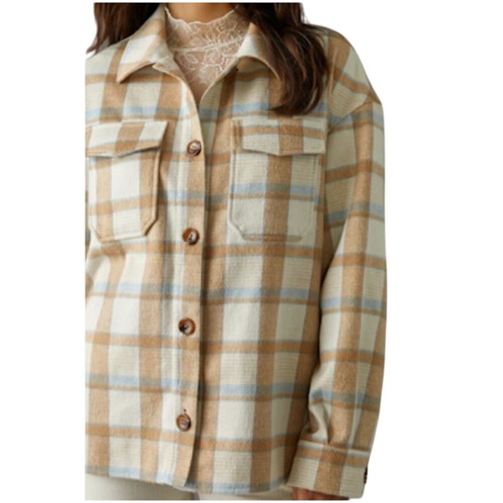 Anthropologie Avec Les Fillies Boxy Plaid Shacket XL